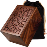 Load image into Gallery viewer, Tree of Life Rosewood Cremation Urn for Human Ashes — Solid Wood, Adult & Memorial Sizes