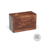 Load image into Gallery viewer, Tree of Life Wooden Keepsake Urn for Ashes, 30 Cu In, Wholesale Case of 20