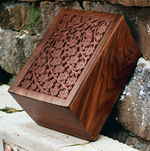 Load image into Gallery viewer, Tree of Life Rosewood Cremation Urn for Human Ashes — Solid Wood, Adult & Memorial Sizes