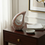 Load image into Gallery viewer, SOULURNS Modern Teardrop Mini Keepsake Urn – White and Gold Abstract Sculptural Token Urn for Human Ashes