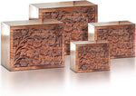 Load image into Gallery viewer, Tree of Life Cremation Urn for Pet or Small Keepsake Ashes – Hand Carved Wood Memorial Urn Box, 30 Cu In, Wholesale Case of 44