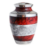 Canadian Flag Cremation Urn for Human Ashes – Aluminium Memorial Urn with Velvet Bag, Holds 200 Cu In