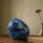 Load image into Gallery viewer, SOULURNS Blue Sapphire Marble Teardrop Cremation Urn for Human Ashes – Elegant Gold Vein Adult Funeral Urn, Handcrafted Decorative Memorial Keepsake for Men & Women