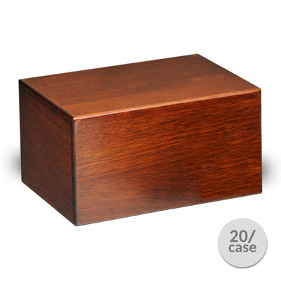 Rosewood Cremation Urn for Adult Ashes, Modern Simple Design, 200 Cu In, Case of 20