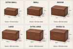 Load image into Gallery viewer, Set of wooden boxes with varying sizes and dimensions on a white background