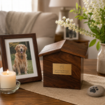 Load image into Gallery viewer, Medium Rosewood Pet Urn - Dog House