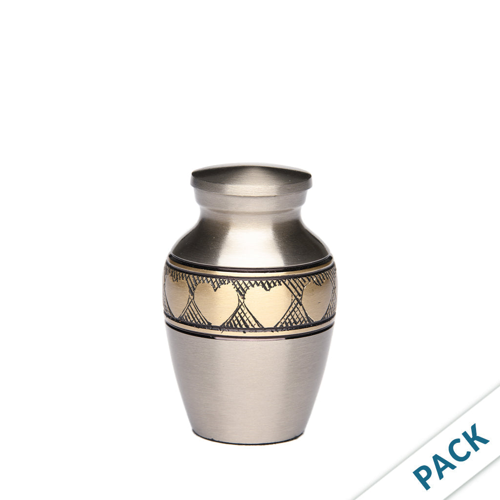 Small Heart Keepsake Urn for Human Ashes (Pack of 10) - 2.75" Mini Cremation Urn, 3 Cu In