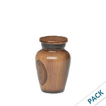 Load image into Gallery viewer, SOULURNS Mini Keepsake Urn for Human Ashes - Small Cremation Urn with Teak Wood Grain Finish, Token Memorial Urn for Dog &amp; Cat Pet Ashes, 3 Cu.In