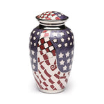Load image into Gallery viewer, American Flag Cremation Urn for Human Ashes  Case of 5, Large10.5" Patriotic Brass Veteran Funeral Memorial Urn, 220 Cubic Inches