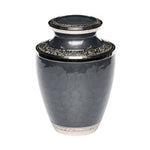 Load image into Gallery viewer, SOULURNS Slate Grey Cremation Urns for Human Ashes Adult Set of 6 – 260 Cu.In Extra Large Charcoal Silver Engraved Metal Funeral Memorial Urn with Secure Threaded Lid