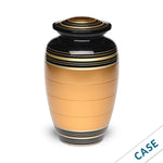 Load image into Gallery viewer, SOULURNS Black and Gold Cremation Urns for Human Ashes Adult Male Female – 200 Cu.In Large Handcrafted Brass Memorial Funeral Urn for Ashes with Secure Threaded Lid