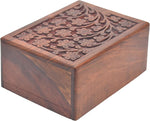 Load image into Gallery viewer, Tree of Life Cremation Urn for Pet or Small Keepsake Ashes – Hand Carved Wood Memorial Urn Box,  30 Cu In, Wholesale Case of 44