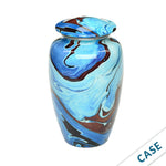 Load image into Gallery viewer, Large Cremation Urn for Human Ashes Case of 4 - 10.5" Blue Ocean Swirl Art Funeral Memorial Urn, 220 Cu.In