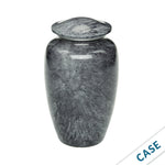 Load image into Gallery viewer, SOULURNS Grey Marble Cremation Urns for Human Ashes Adult Set of 4 – 220 Cu.In Large Natural Stone Style Memorial Funeral Urn with Secure Threaded Lid