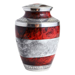 Load image into Gallery viewer, Canadian Flag Cremation Urn for Human Ashes – Aluminium Memorial Urn with Velvet Bag, Holds 200 Cu In
