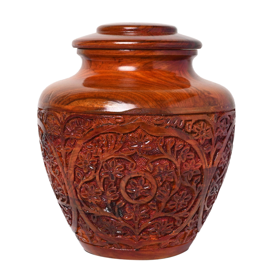 Large Hand carved Rosewood Cremation Urn  Full-Size for Adults (200+ Lbs)