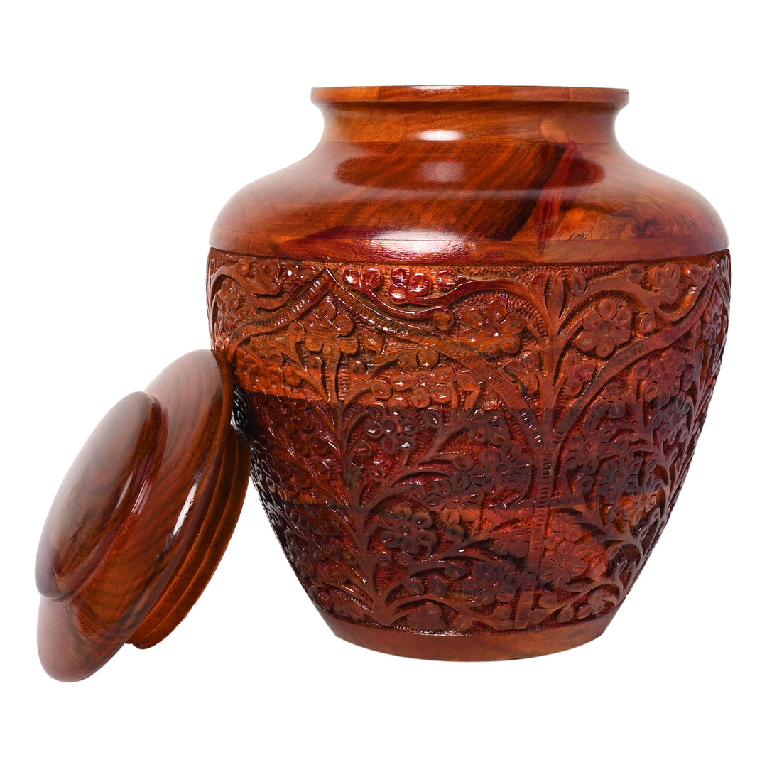 Large Hand carved Rosewood Cremation Urn  Full-Size for Adults (200+ Lbs)