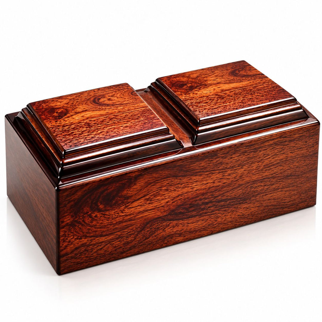 Companion Cremation Urn for Two – Premium Wooden Memorial Urn