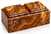 Companion Urn with Luxury Marble-Look Finish – Premium Wooden Cremation Urn for Ashes