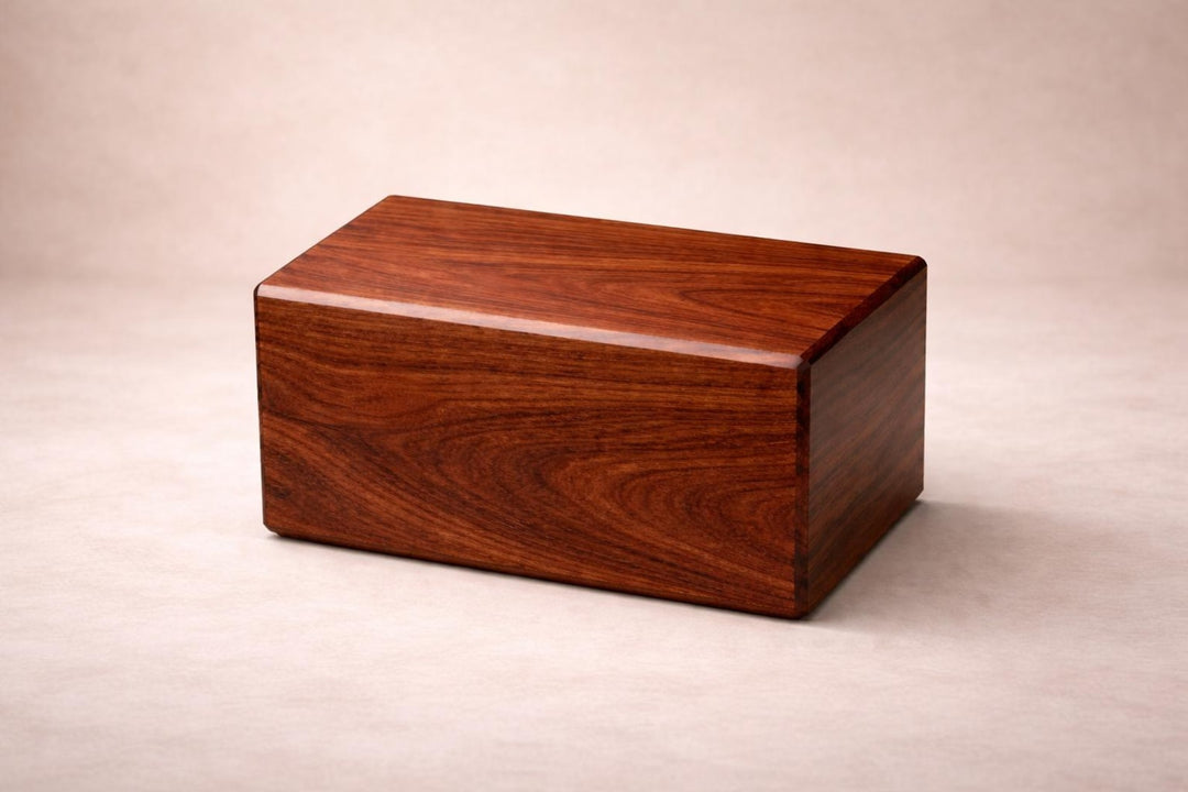 Solid Rosewood Cremation Urn for Human Ashes – Handcrafted Wood Urn | 6 Sizes (10–350 Cu In)