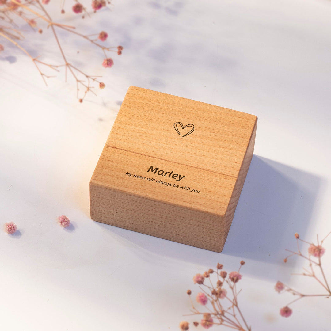 Engraved Beech Wood Keepsake Urn for Human & Pet Ashes | Personalized Memorial, Sympathy Gift