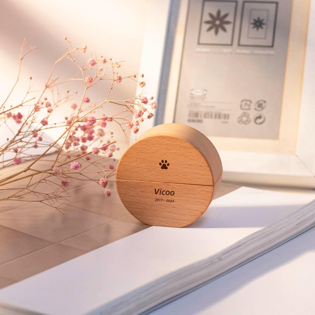 Engraved Beech Wood Keepsake Urn for Human & Pet Ashes | Personalized Memorial, Sympathy Gift
