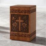 Load image into Gallery viewer, Personalized Wooden Urn for Human Ashes, Christian Cross Memorial Urn, Handmade Wooden Cremation Urn, Funeral Keepsake, Sympathy Gift