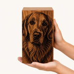 Load image into Gallery viewer, Custom Photo Engraved Wooden Cremation Urn for Human &amp; Pet Ashes, Personalized Rosewood Memorial Box