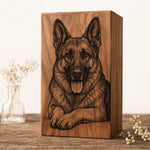 Load image into Gallery viewer, Custom Photo Engraved Wooden Cremation Urn for Human &amp; Pet Ashes, Personalized Rosewood Memorial Box