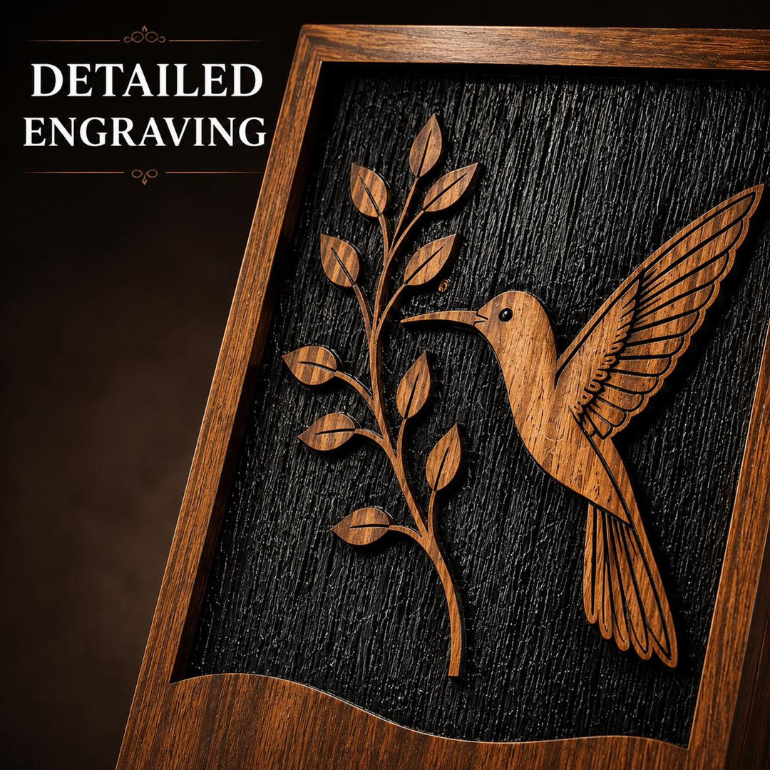 Humming Bird Urn for Mom, Personalized Wooden box for Human Ashes, Celebration of Life Cremation