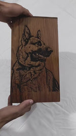 Load and play video in Gallery viewer, Custom Photo Engraved Wooden Cremation Urn for Human &amp; Pet Ashes, Personalized Rosewood Memorial Box