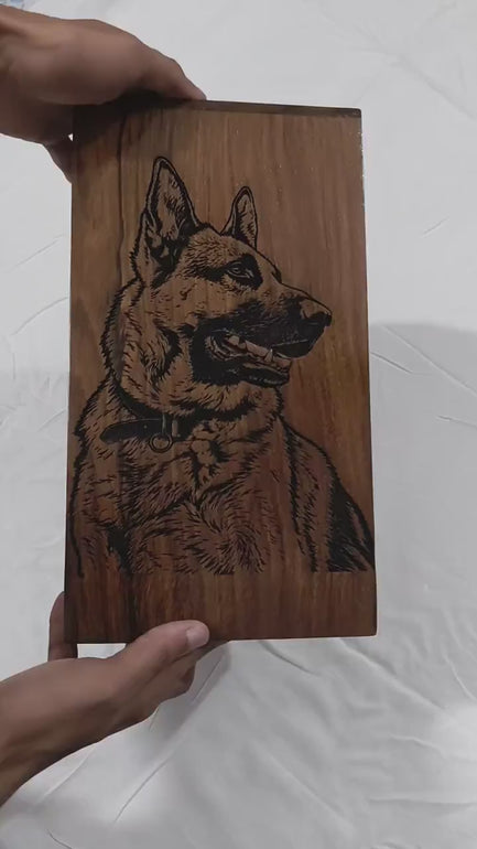 Custom Photo Engraved Wooden Cremation Urn for Human & Pet Ashes, Personalized Rosewood Memorial Box