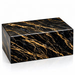 Load image into Gallery viewer, Acacia Wood Marble-Finish Urn for Two – Husband &amp; Wife Companion Cremation Urn