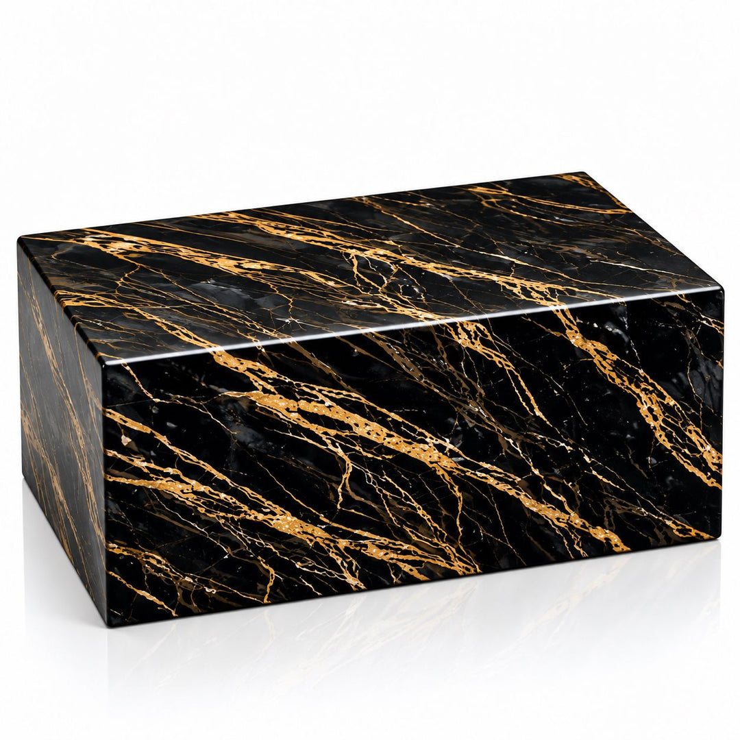 Acacia Wood Marble-Finish Urn for Two – Husband & Wife Companion Cremation Urn